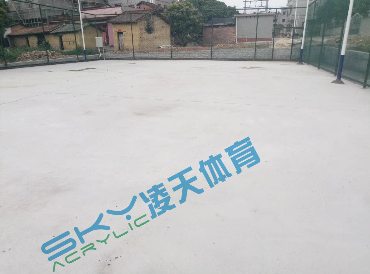 丙烯酸球场案例：广州市增城石迳村丙烯酸网球