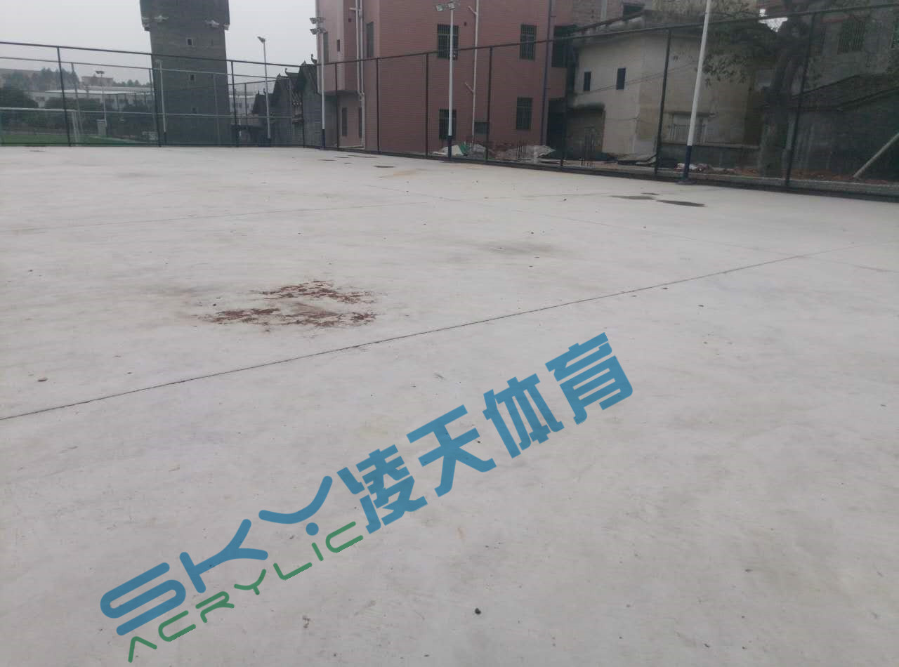 丙烯酸球场案例：广州市增城石迳村丙烯酸网球
